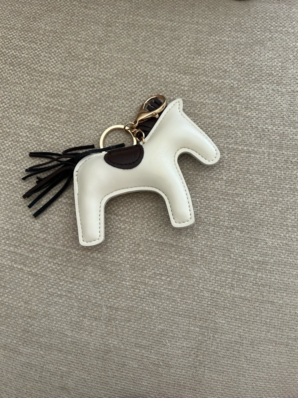 White Horse Keychain Bag Charm - Cute Plush Accessory